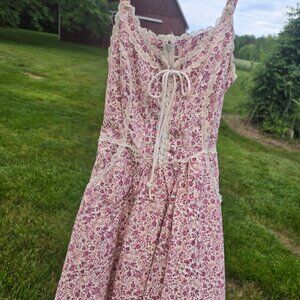 Original Gunne Sax Dress - Pink Floral - Cottagecore - Prairie